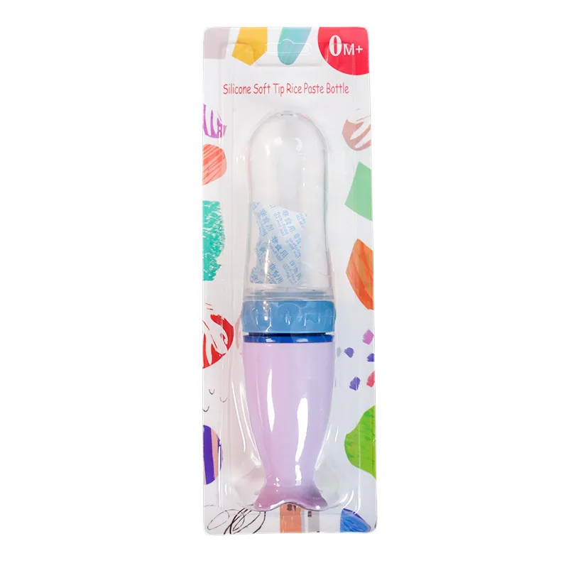 New Soft Head Squeeze Type Complementary Food Feeding Spoon