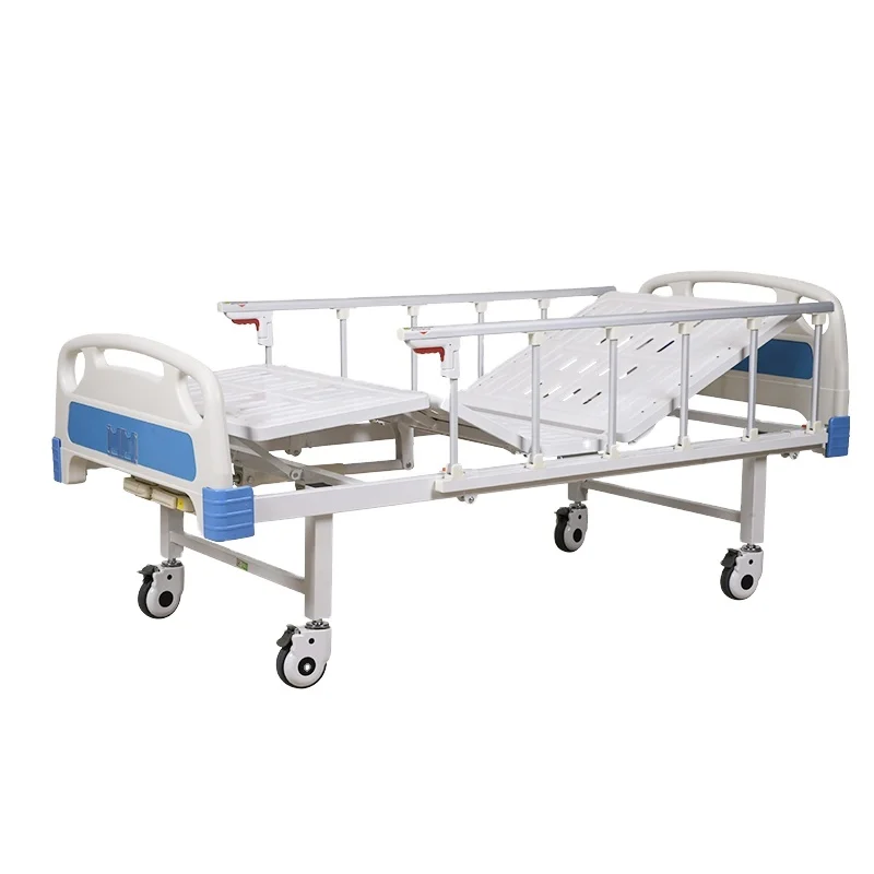 Adjustable Hospital Beds Medical Equipment Furniture 2 Crank Manual Hospital Bed Metal Steel Electric