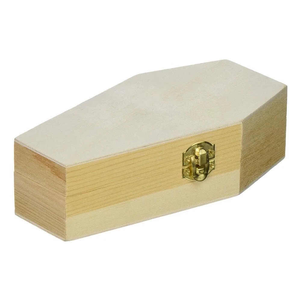 small wooden crafts coffin box mini wooden box