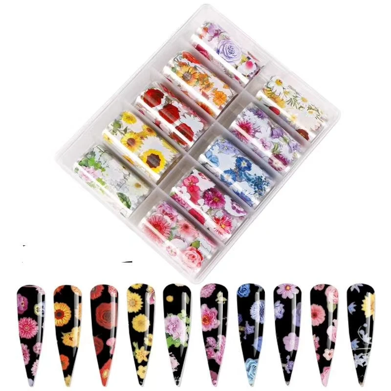 Factory direct sales laser sticker nail art rainbow transfer sticker