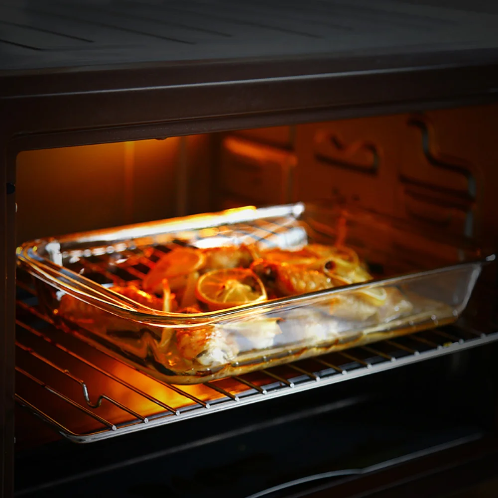 Aeofa Heat resistant high borosilicate glass baking tray rectangular household