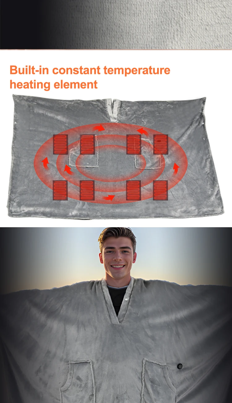 Electric Heated Wrap robe with 3 settings and large size birthday presents for mom power cord for electric blanket