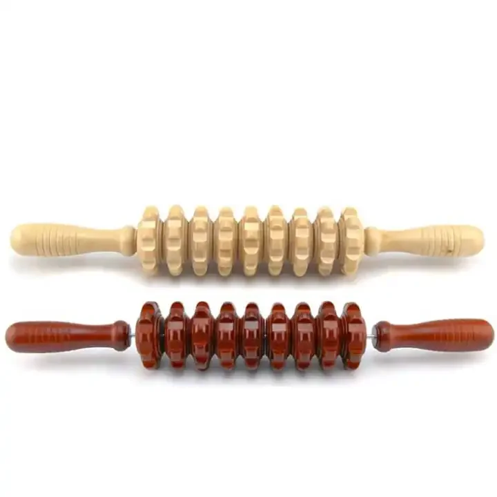 2024 Hot Sell Wooden Massage Roller Anti Cellulite Massage Therapy Tools Body Muscle Roller Massager