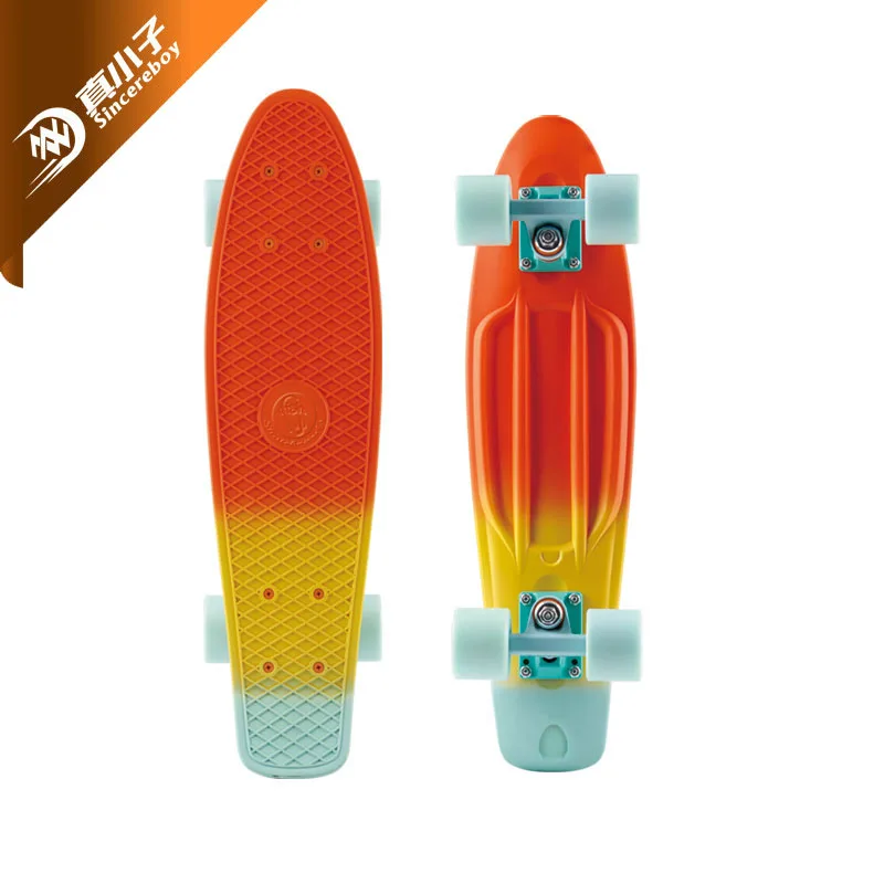Factory 22 inch plastic skateboard with big LED wheel fish boards penny skateboard