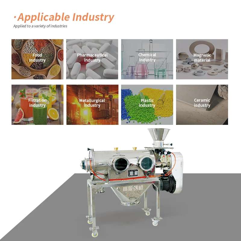 Stainless Steel Rice Corn Starch Powder Sifter Machine Airflow Vibrating Screen Centrifugal Sifter For Cassava Flour Sieving
