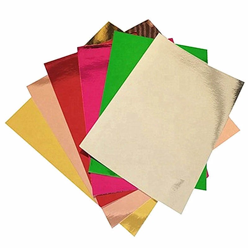 250gsm A4 size Gold Bright Face Metal foil Mirror Card Premium Card Sparkling Craft Flash Card