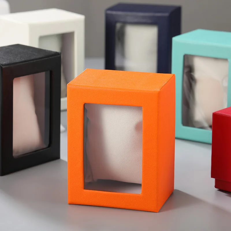 High Quality Jewelry Paper Boxes Watch Gift packaging Lid And Base Storage Box With Clear Pvc Window