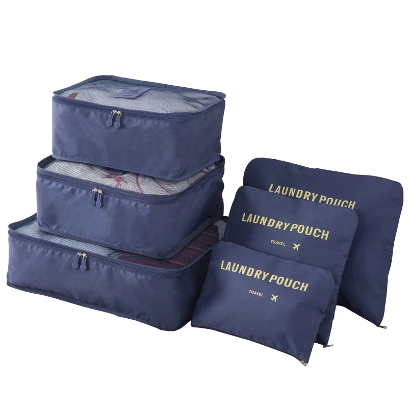 Travel Storage Bag for Luggage and Clothing Storage Bag Set with Thick Mesh 6-piece Set