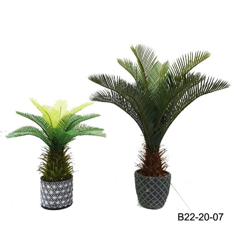 Artificial Plant Cycas Palm Phoenix Hawaiian Rhapis  tree in pot For Indoor Outdoor Garden Home Decoration