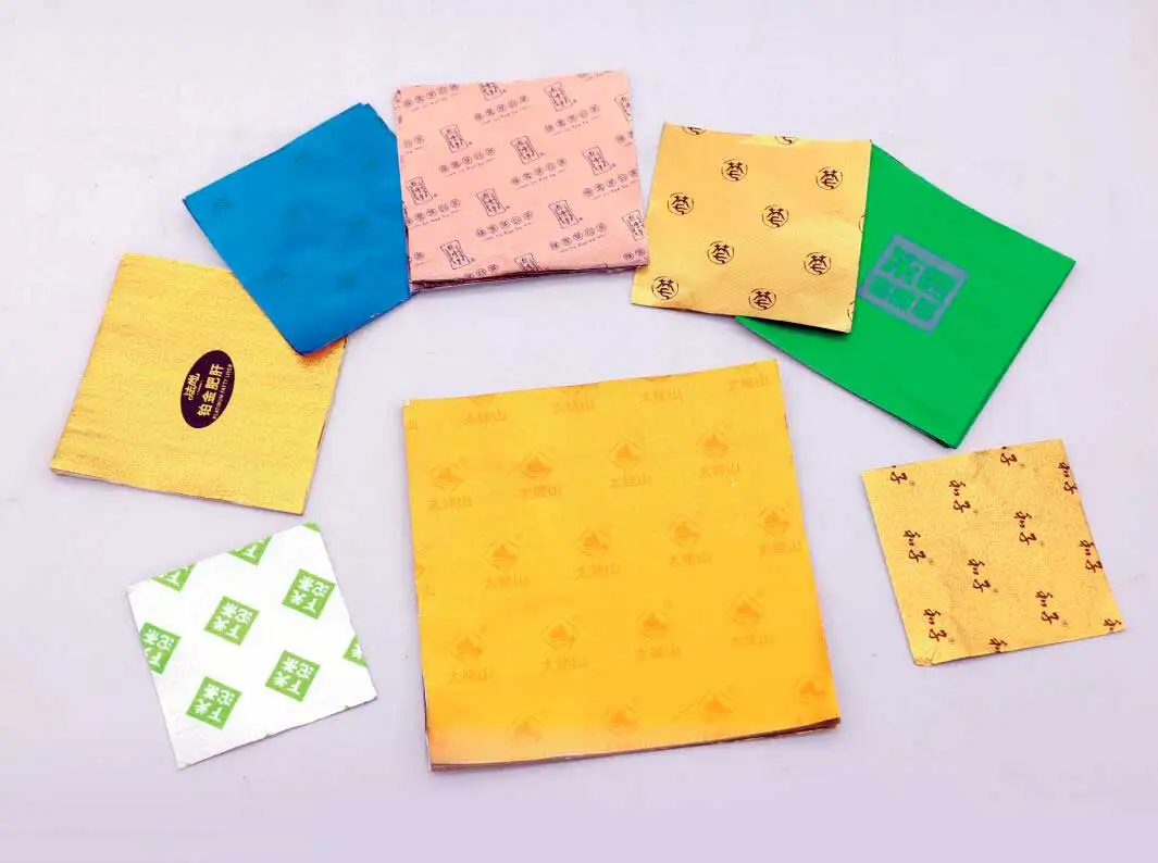Chocolate Wrapping Paper Hot Selling Cheap Custom Paper Backed Aluminum Foil Food Sheet Soft Printed Cold Transfer Foil Sheets