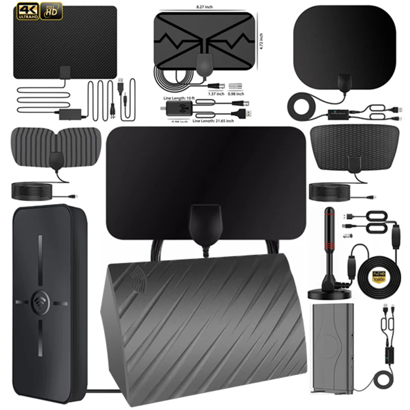 Лидер продаж, хорошее качество плоский Hd цифровой крытый усиленный 60 км Диапазон ТВ Isdb Atsc DVB-T Dvb-t2 антенна