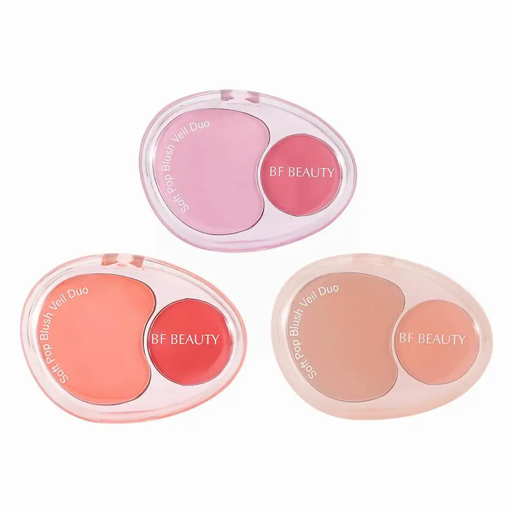 Luxury Custom Logo Velvet Blush Makeup Tablet Private Label Long Your Logo Here Loose Powder Blush Veil Duo Soft Pop Blush