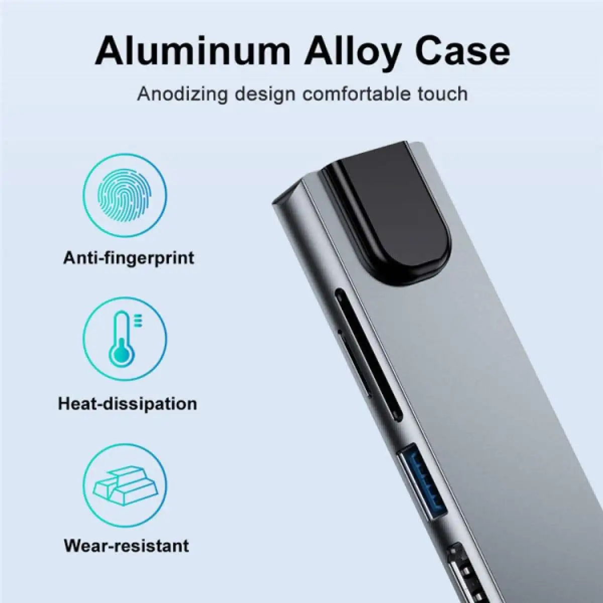 Adapter ABS Multiport 8 In 1 USB C Hub PD100W Powered Type C Docking Station with 4 USB3.0 Ports 5Gbps for pc