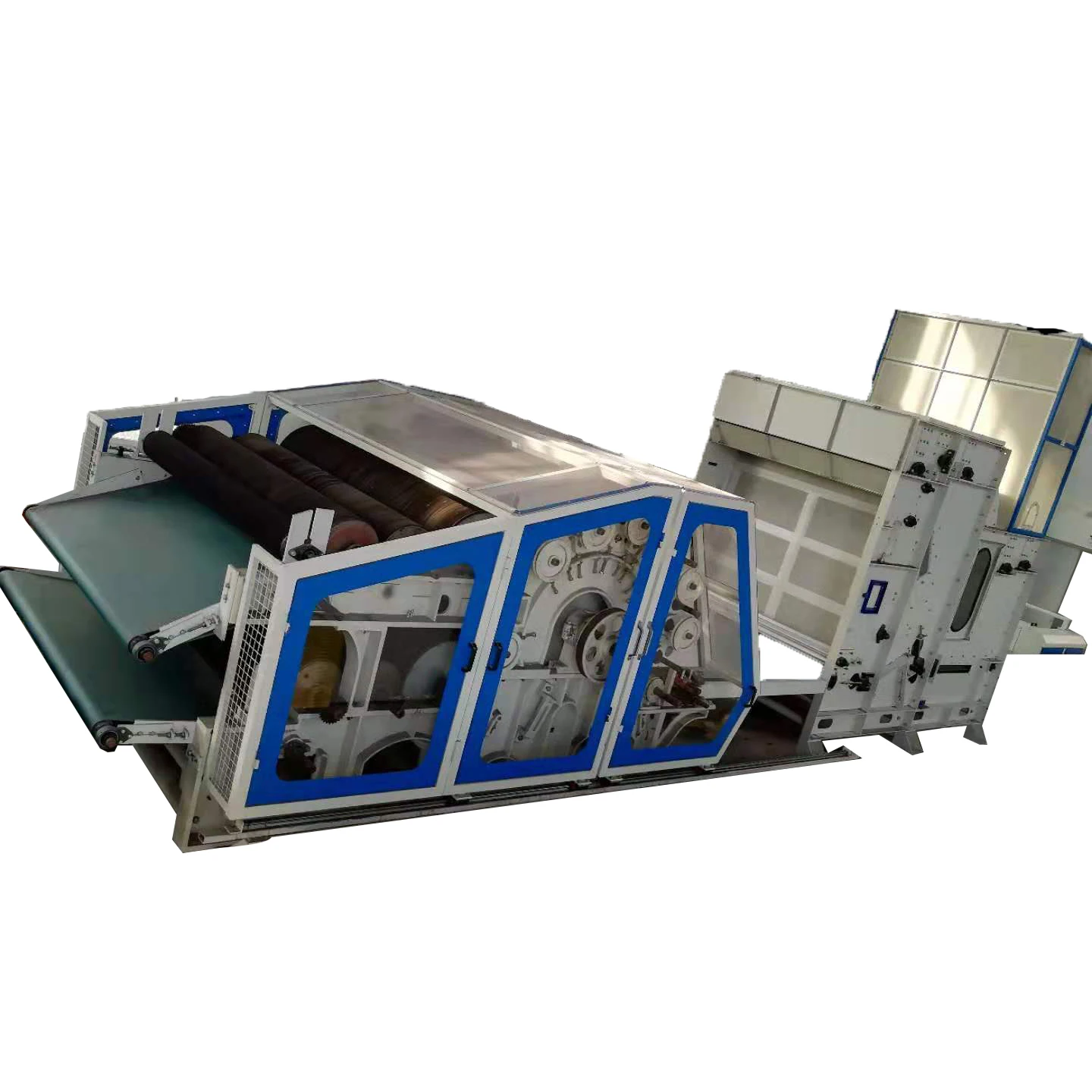 Non woven single cylinder double doffer carding machine synthetic fiber carding machines