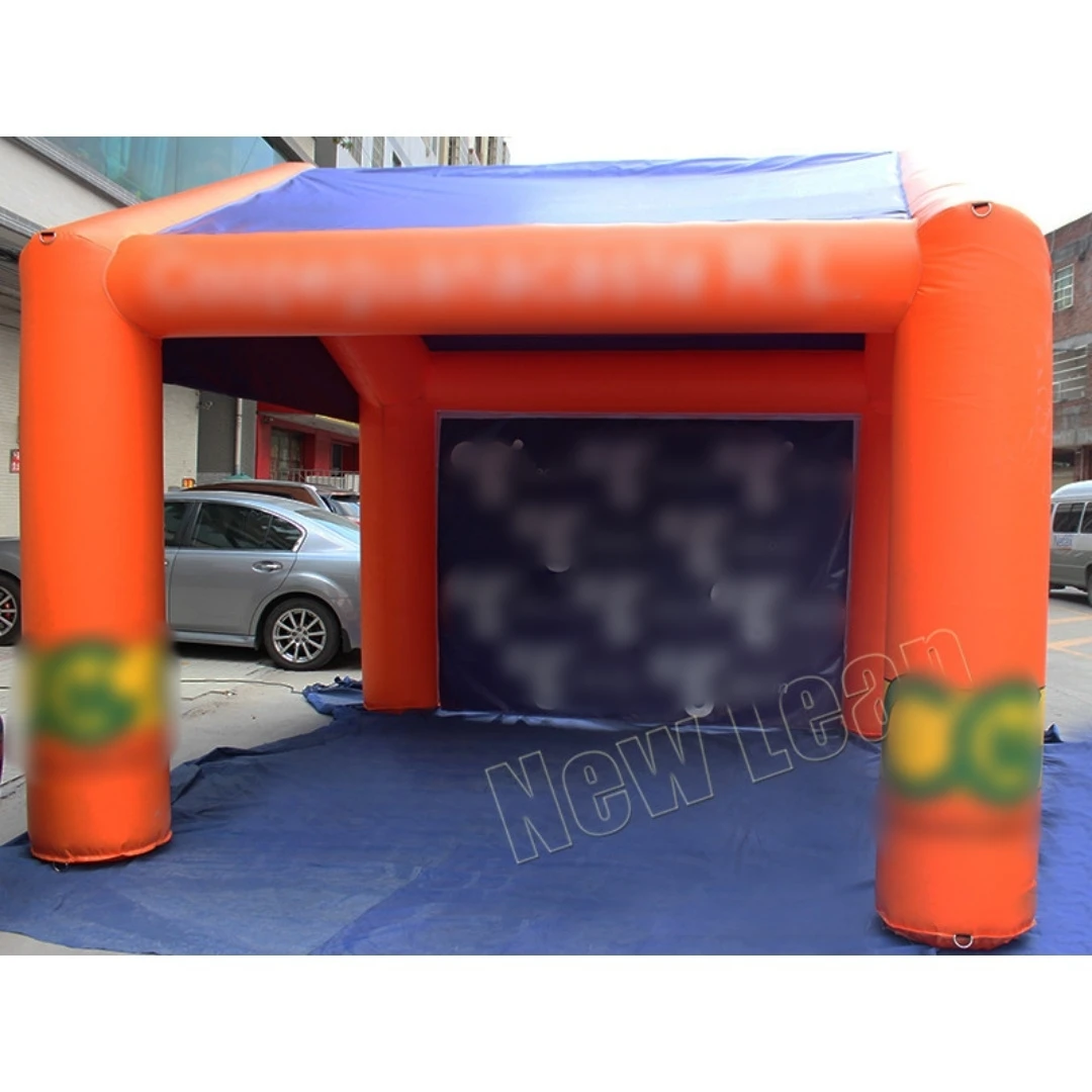 Logo Printing Exhibition Inflatable Tent 4MX4M pvc Color PVC Tarpaulin Inflatable Camping Tent orange