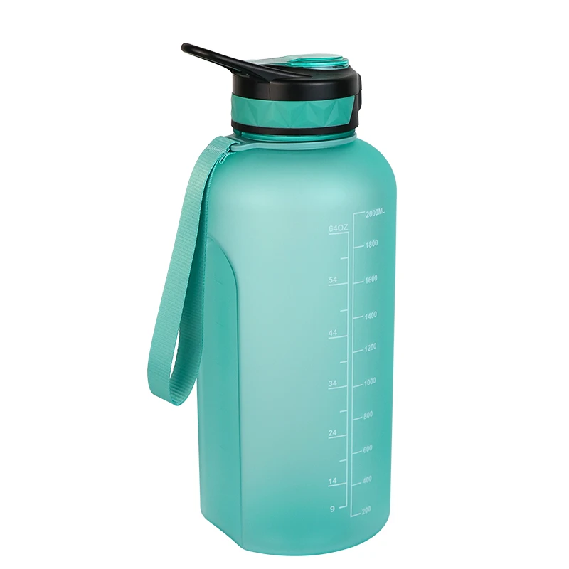 new invention gym water bottle 2.2l, 74oz motivational water bottles with time marker, bottle 2000ml bpa free for sports