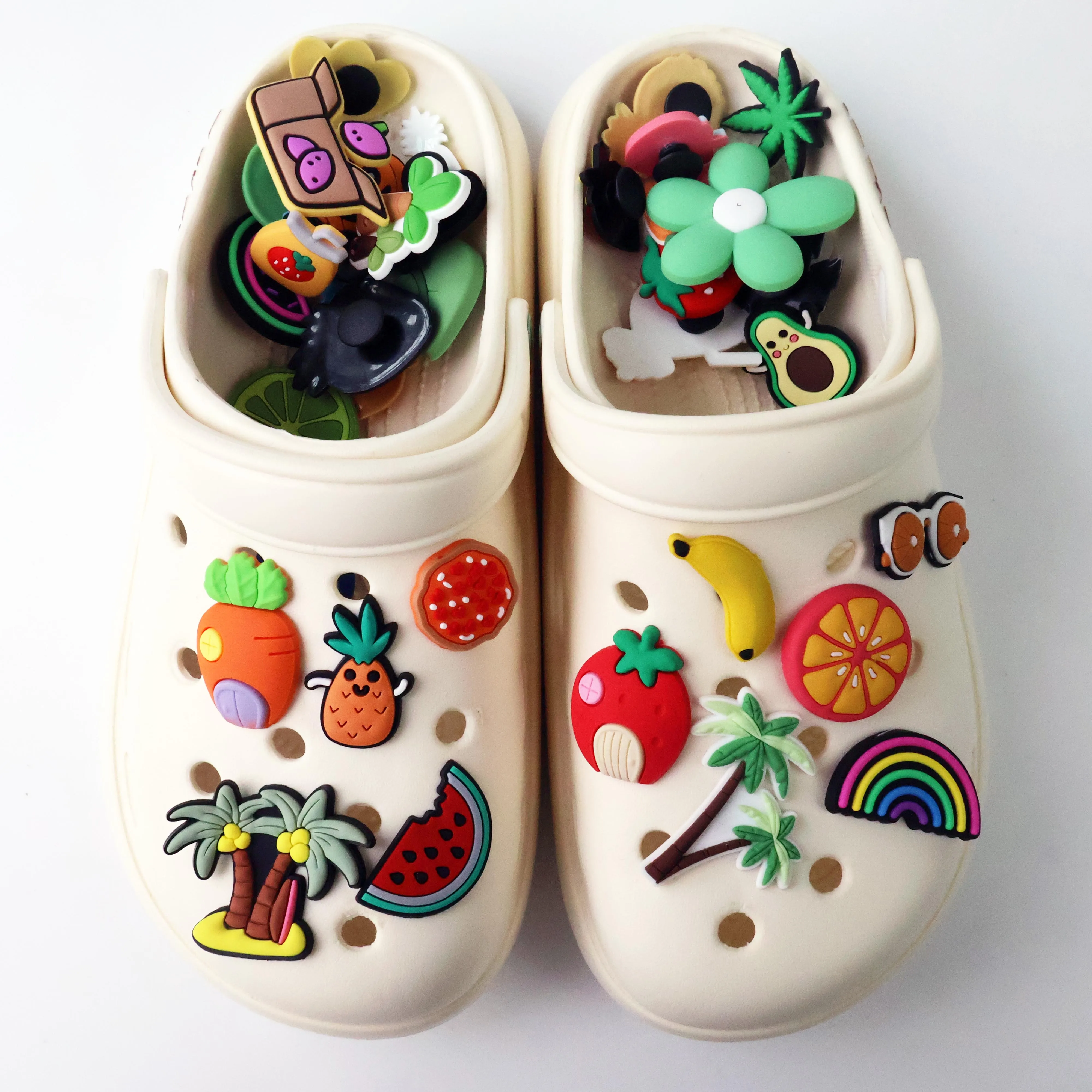 2024 PVC Latest Popular Shoes Charm Customized Soft Shoe Accessories Wholesale Fruit Rubber Shoes Decoration Charm