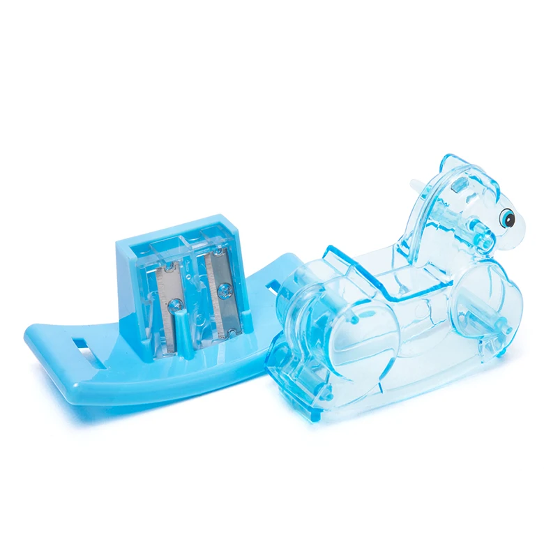 Запатентованная детская безопасная рекламная Подарочная дешевая Милая лошадка с двойным отверстием точилка для школьных детских карандашей