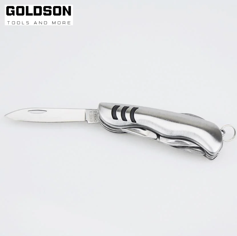 mini folding pocket inox knife with 6 accessories