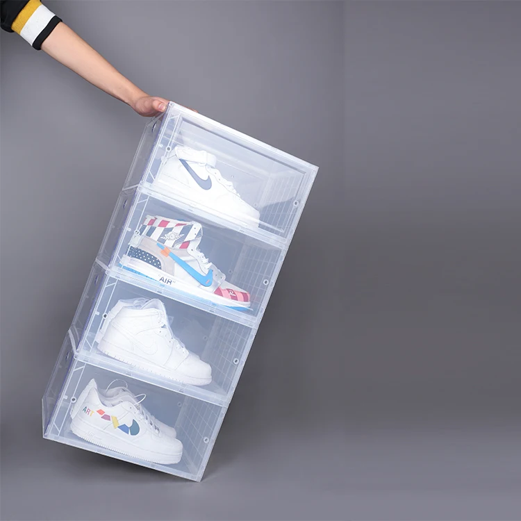 tl5689 Plastic stacking organizer bins clear  magnetic box air