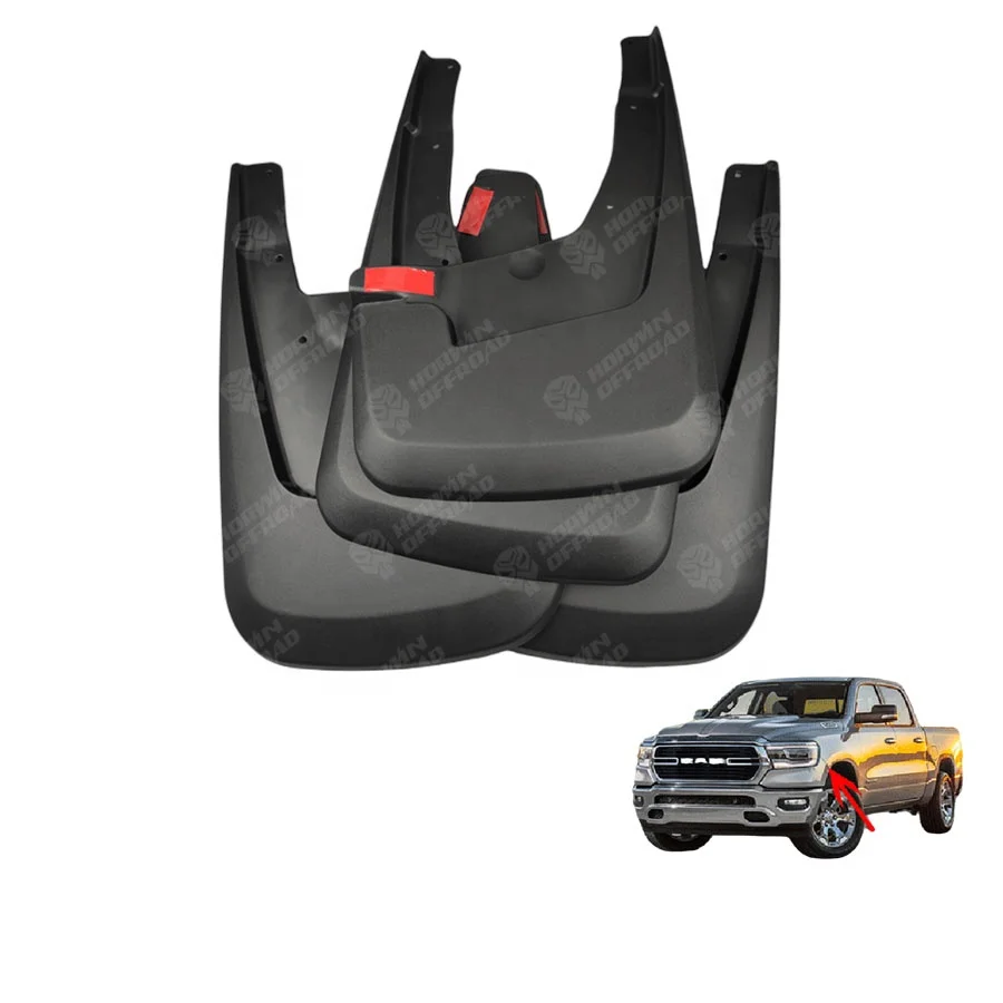 Black color Car Exterior accessories 4 PCs Truck Tire Mud Flaps for Ram 1500 2019-2022 without fender flare