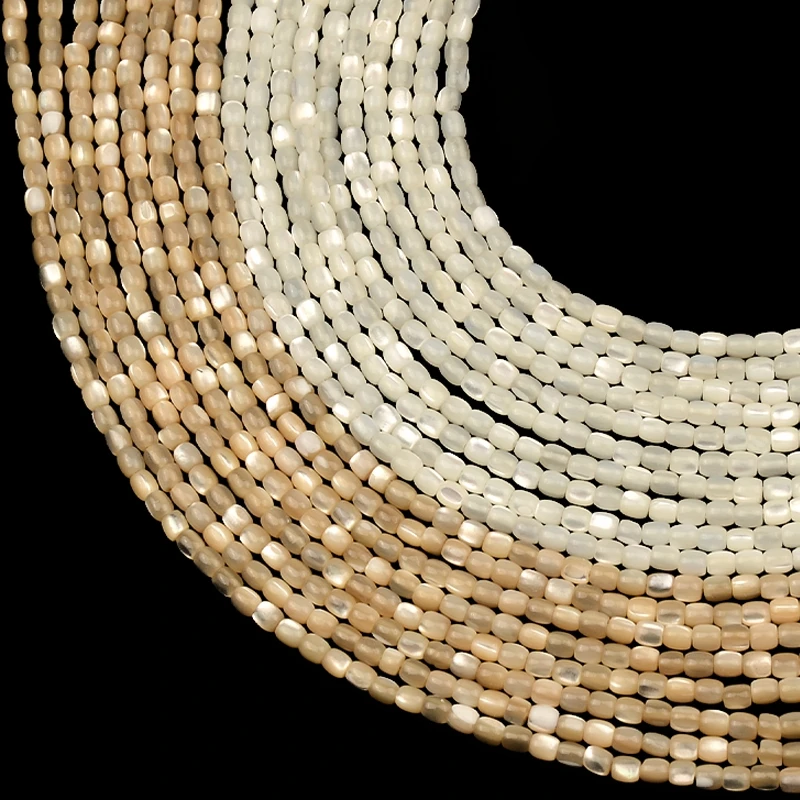 3x3mm Natural Mother Of Pearl Shell Beads, Small Cylinder Spacer beads ,Mini Stone beads Wholesale