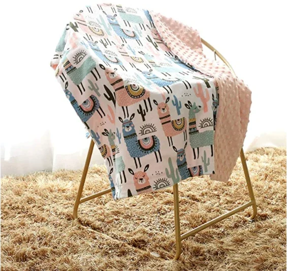 Super Soft Minky with Double Layer Dotted Backing for Newborn Best for Girl