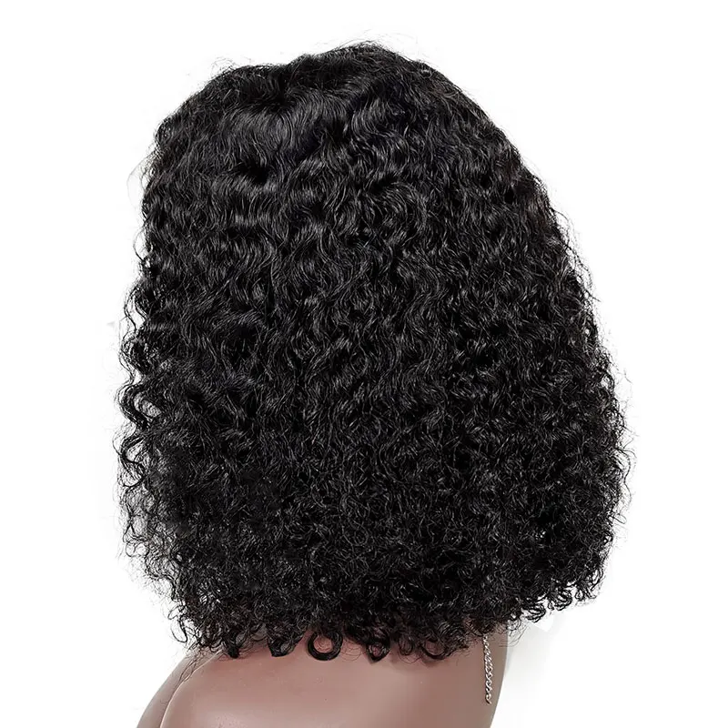 
Best Remy Human Hair Jerry Curly Human Hair Full Lace Wig Middle Part Kinky Curly Short Bob Full Lace Wigs Wholesale 