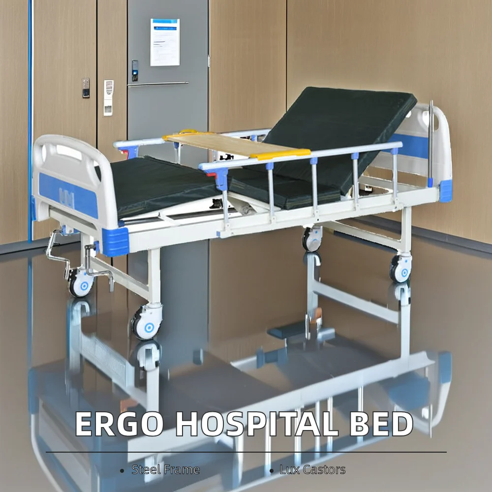 High Quality Simple Manual 2-Crank Adjustable Hospital Bed Metal Nursing Bed For Home Use Hospital Care Bed Bestseller