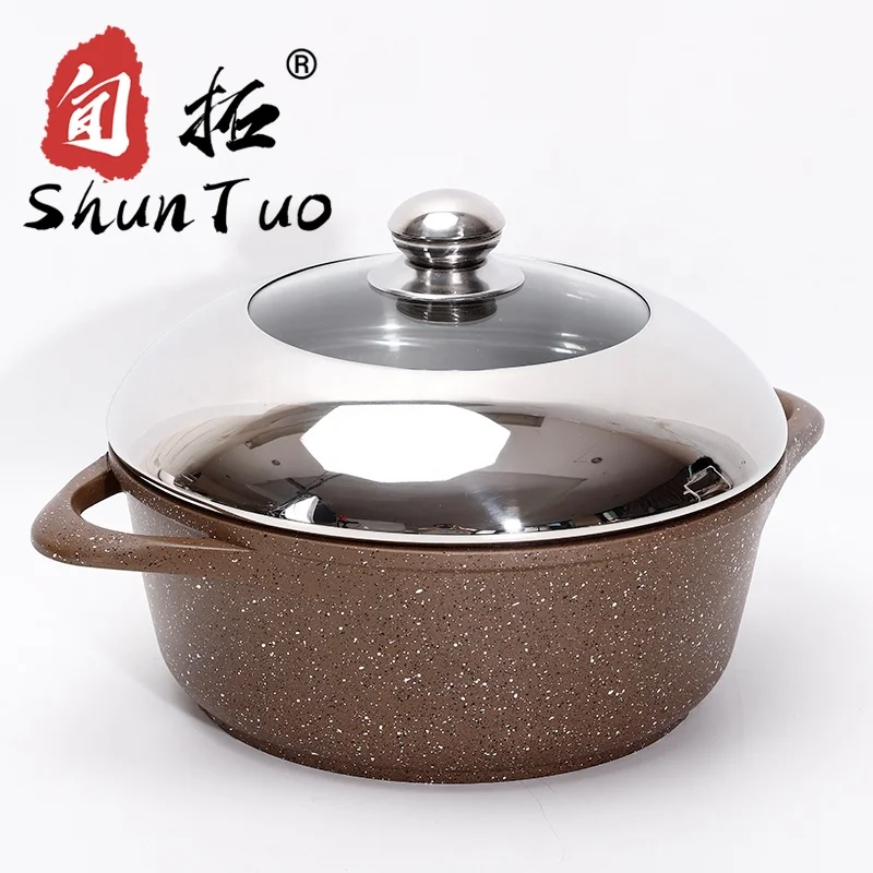 
korean style casserole aluminium induction enamel cooking ceramic kitchen cookware soup pots 