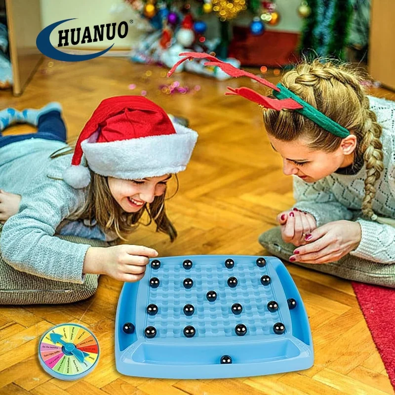 Kids Multiplayer Magnet Board Game with Storage Bag Punishment Wheel Magnetic Chess Game