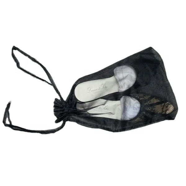 Большие свадебные шлепанцы, прозрачная Сетчатая Сумка из органзы на шнурке для обуви