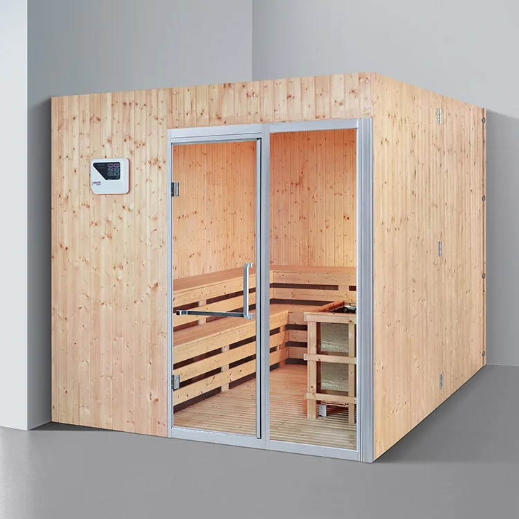 steam combined factory price red cedar 6 persons outdoor wood dry computer control wet steam KL-301 sauna room