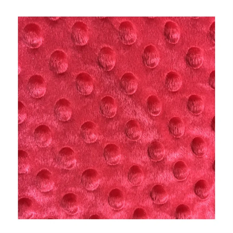 Minky Cuddle Dimple Super Soft polka dot velvet 100% polyester blanket garment fabric for children