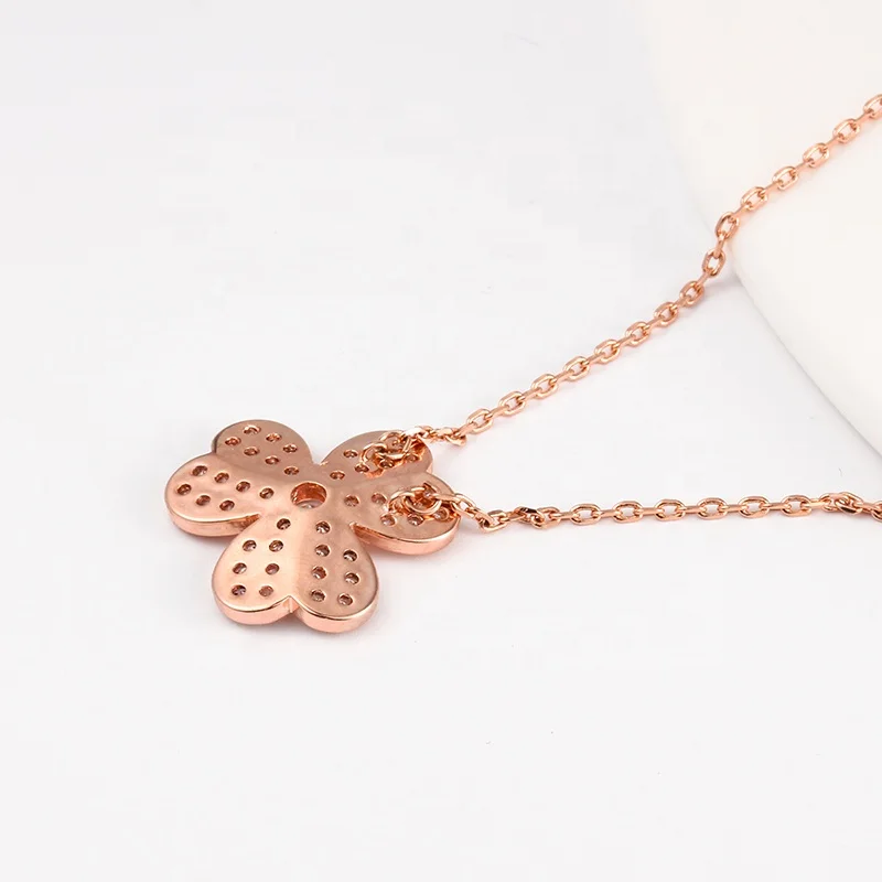 factory price Adjustable size girls women gold means crystal  diamond flower necklace pendant