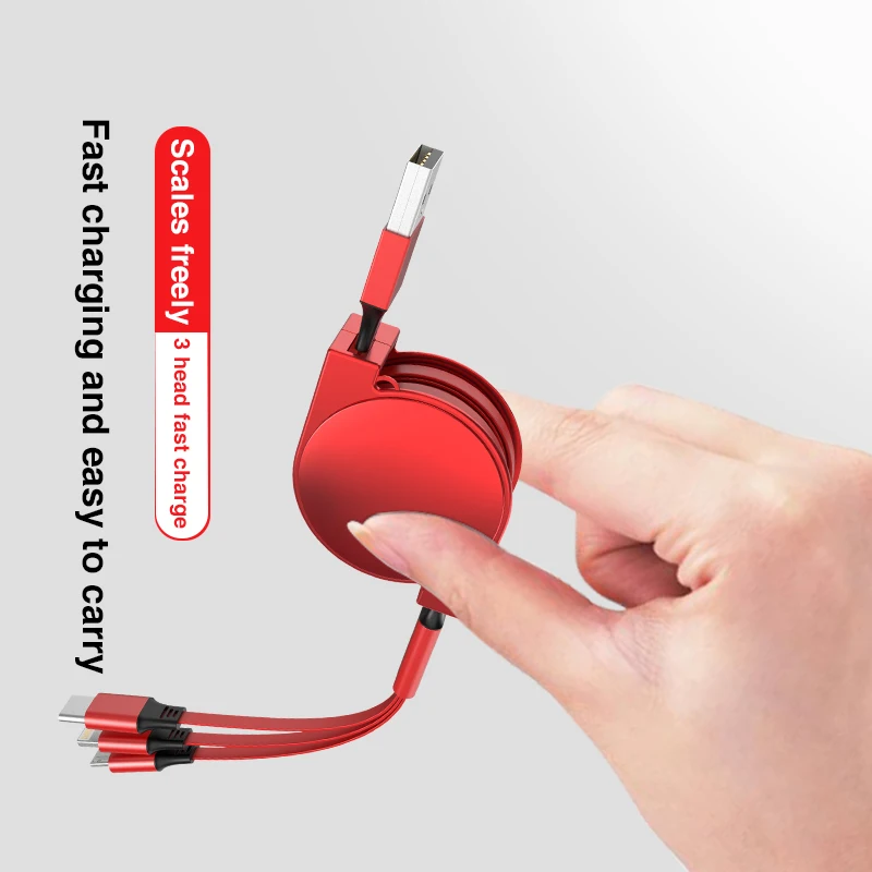 3 In 1 Usb Cable Micro Usb Fast Charging Nylon 2A 10 Years ODM & OEM Manufactory 3C Mobile Phone Accessories Data line cable