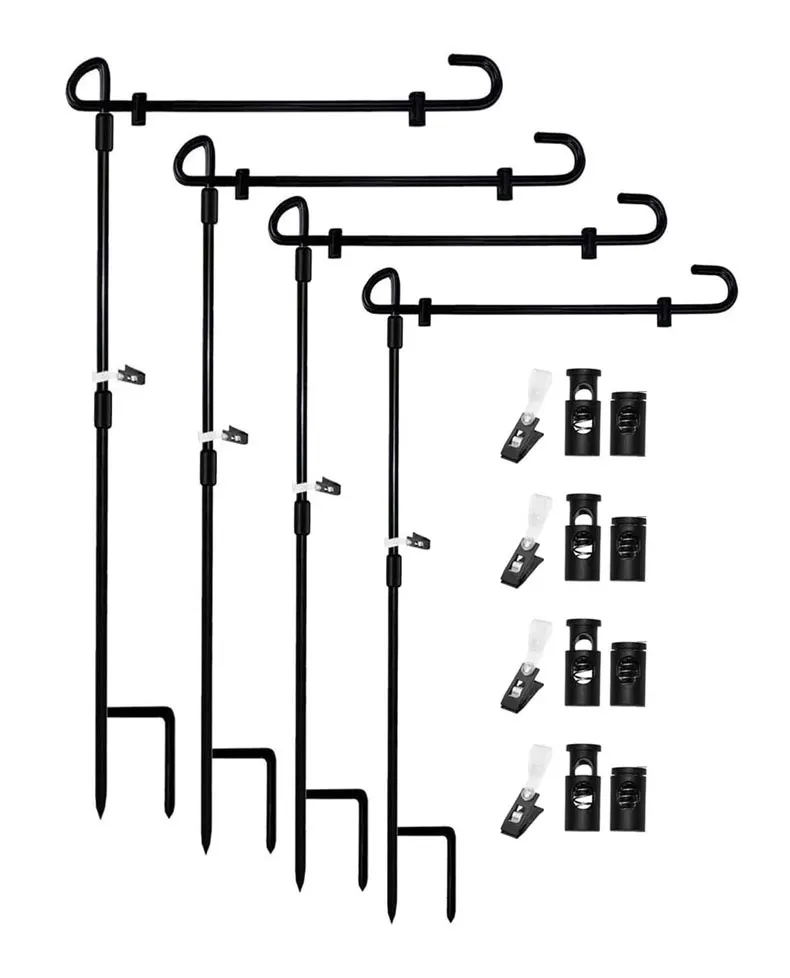 High quality waterproof black metal outdoor yard lawn garden flagpole