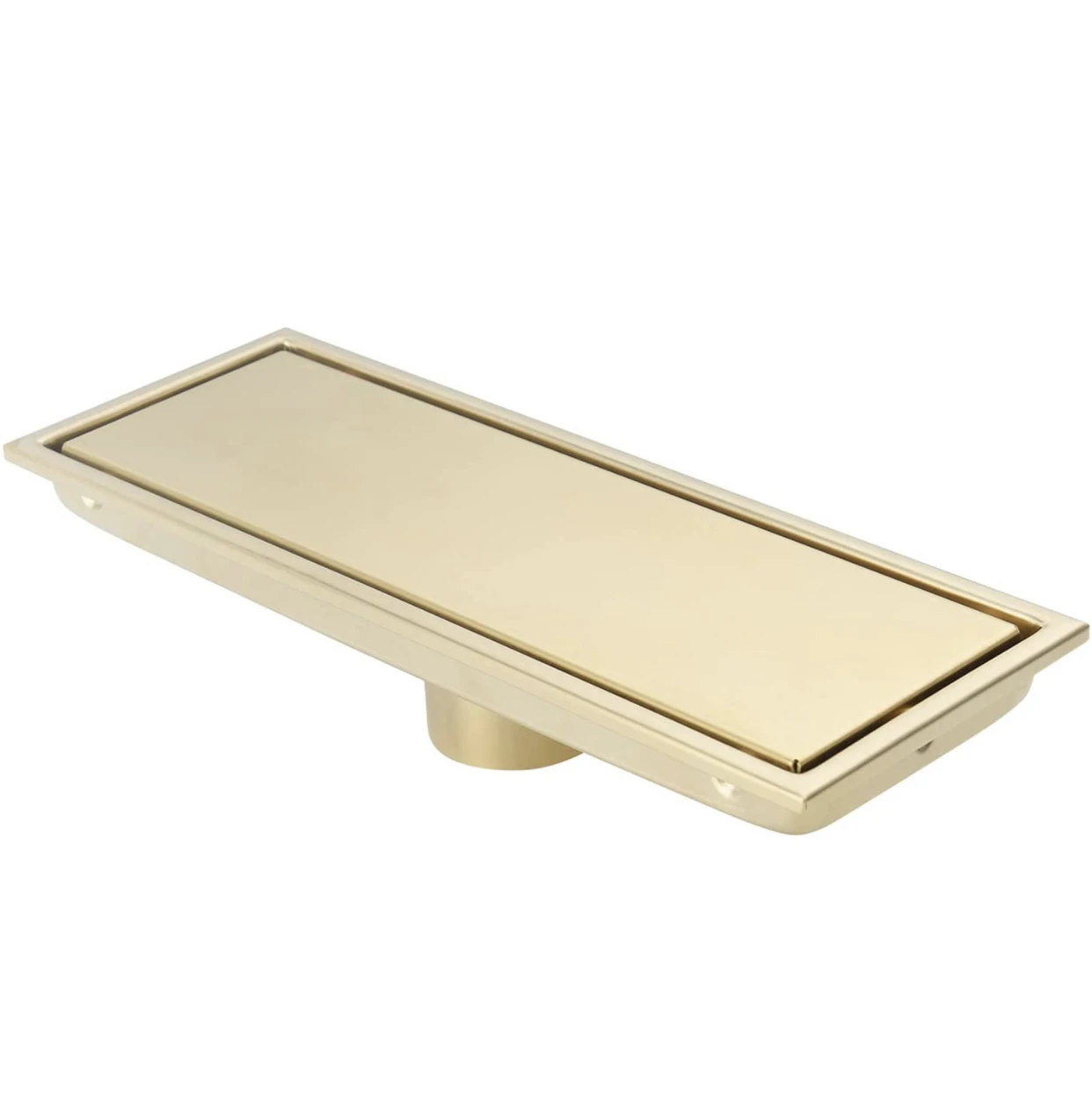 Hot Sales Linear Stealth Tile Insert Floor Grate Bathroom Shower Waste Drain 304 Stainless Steel Side Outlet Brushed Nickel.