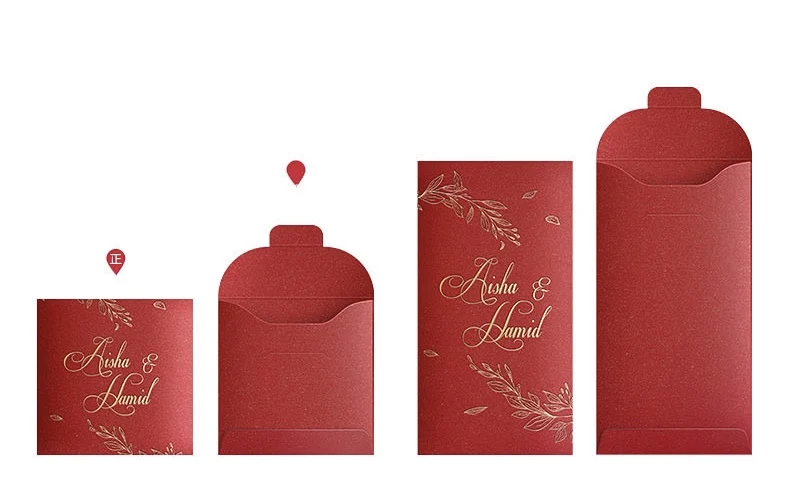 Envelope with button and string closure Custom Envelope chinese new year red pocket