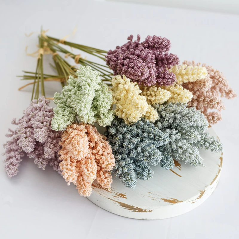 Cheap Artificial Flower 6 Pieces /Bundle PE Lavender Wholesale Plant Wall Decoration Bouquet Material Manual Diy Vases for Home