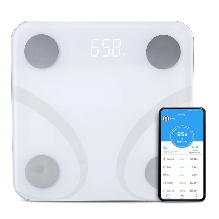 Canny body fat composition scale body weight measurements led digital display blue tooth smart scale