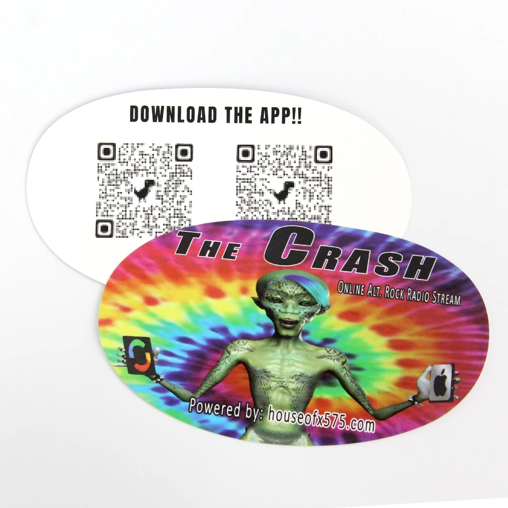 Custom Waterproof High Quality in Shape Label Multiple designs Bar Code Email QR Code on Backing Paper Printing Vinyl Stickers