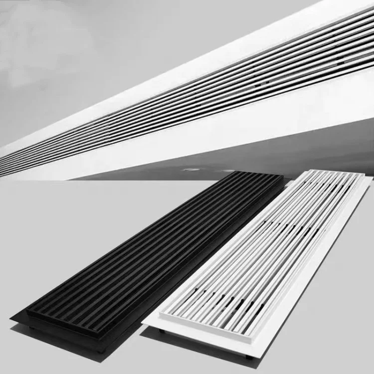 Modern AC vent cover Standard linear slot diffuser for ceiling wall HVAC air vent white decorative aluminum register grille