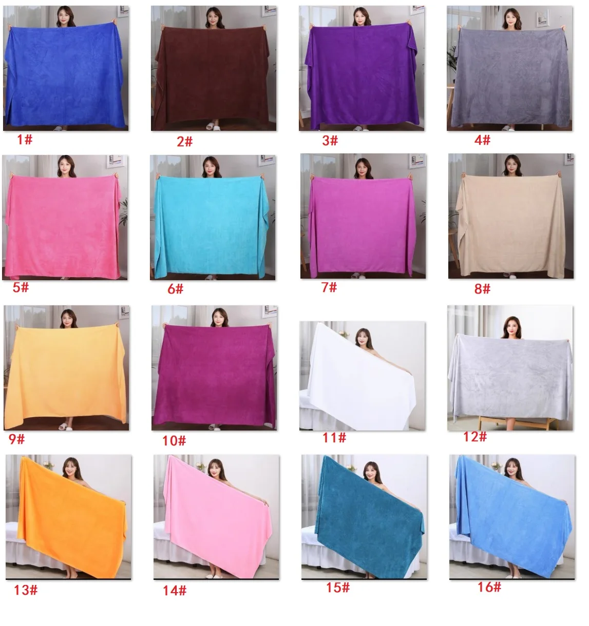 Large Thick Microfiber Bath Towel Absorbent and Quick-drying Multifunctional Swimming Fitness Sports Beauty Salon Towel W24-88