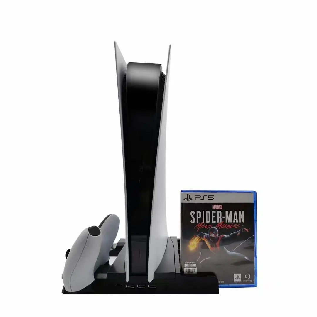 Вертикальная подставка для док-станции с охлаждающим вентилятором PlayStation 5 PS5 аксессуары игр 3 USB-зарядными устройствами