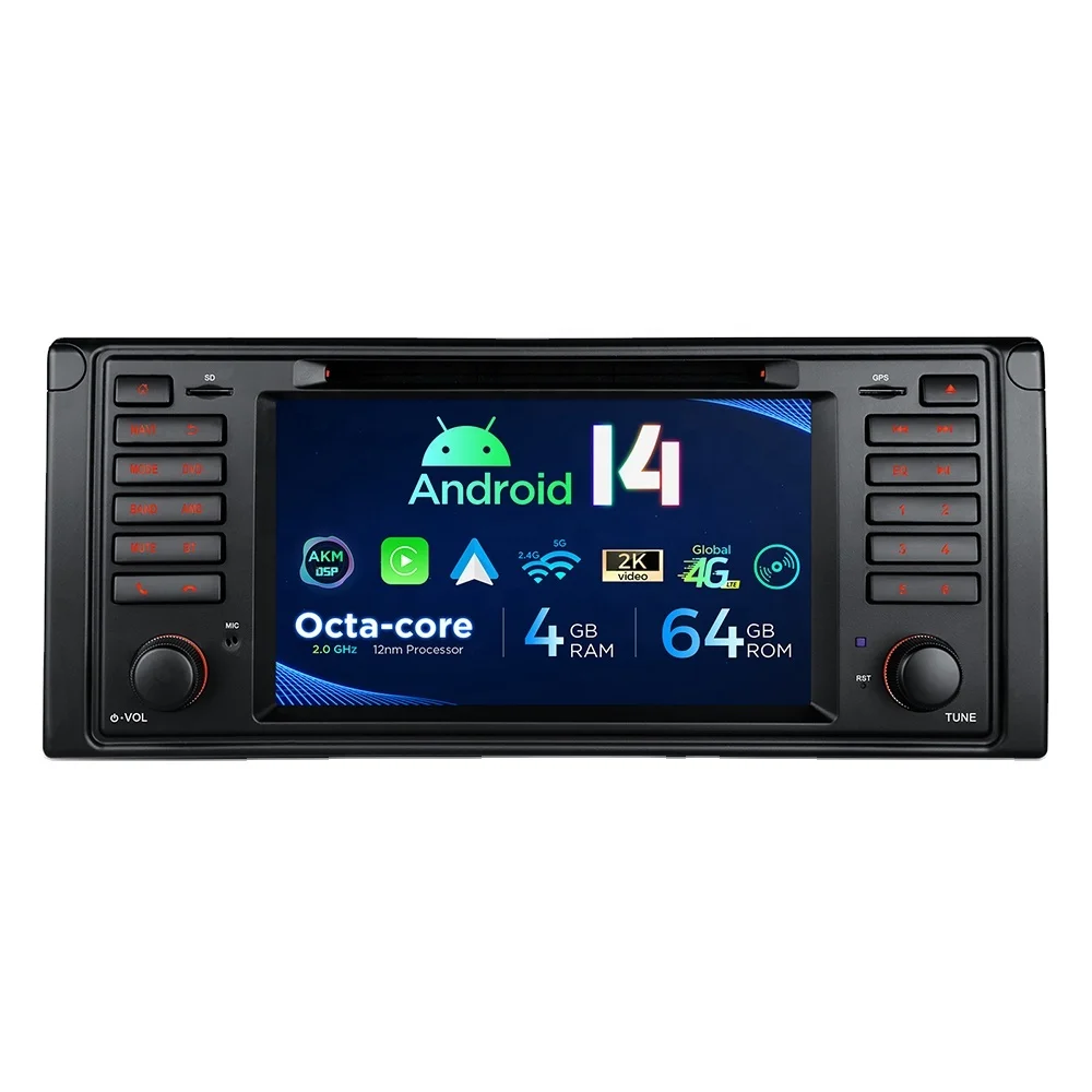 XTRONS 7 inch Octa Core 4+64GB Global 4G LTE Android 14 Car Stereo Multimedia Player Custom Fit for BMW