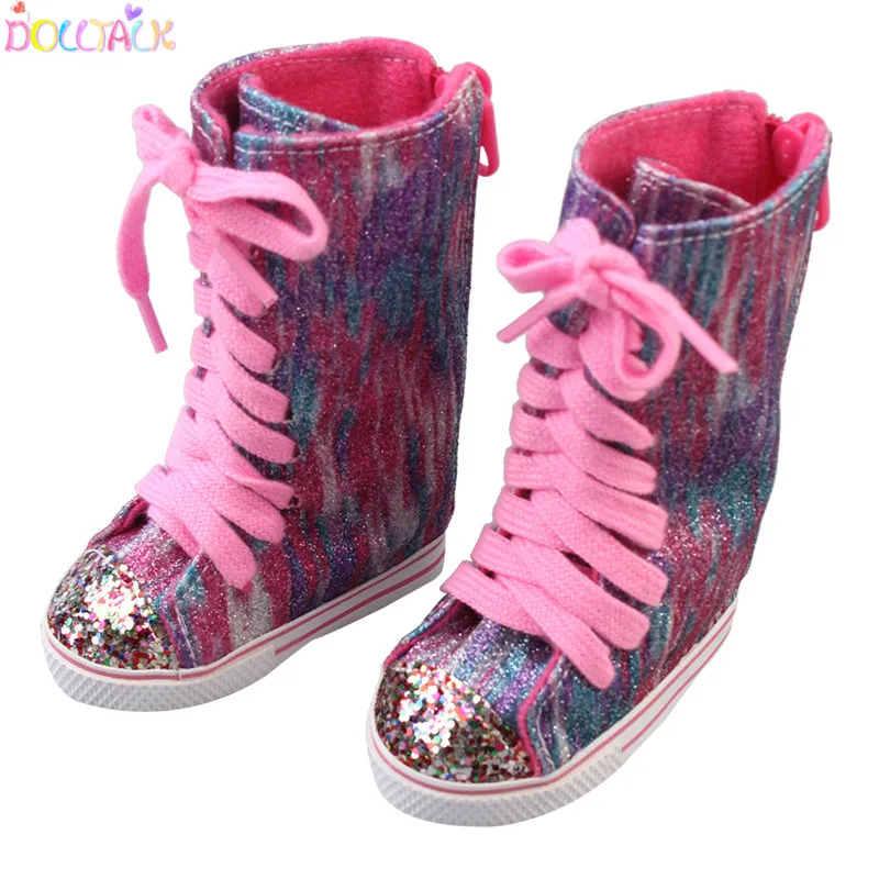 Blythe doll 18- inch American Doll Accessories Bandage Sequins Color Cool Boots Doll Shoes