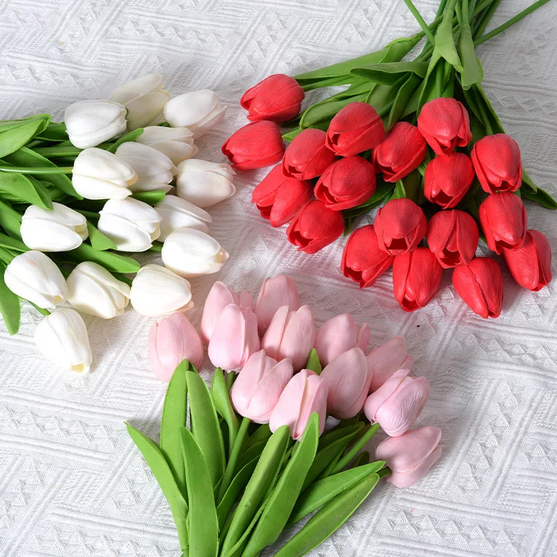 Artificial Tulip Holland Mini Tulip Real Touch Flowers for Wedding Decor DIY Home Party