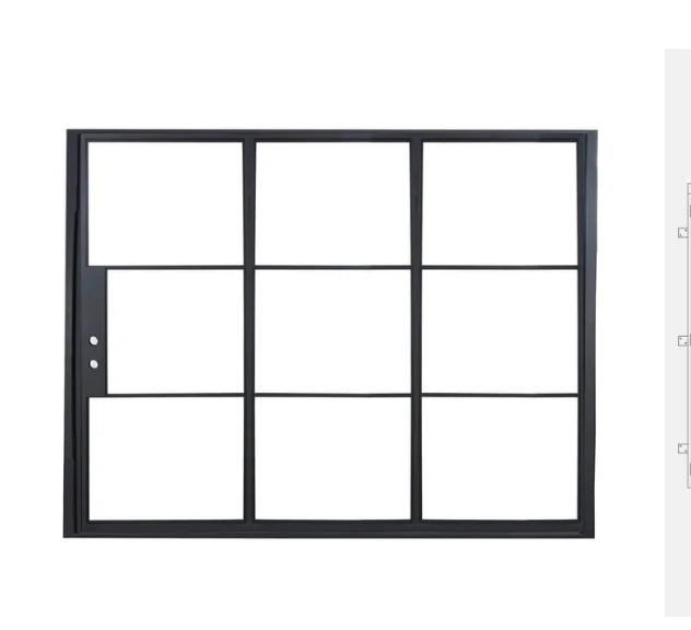 Modern crittal double glazed tempered glass door and window Steel frame door French casement steel window