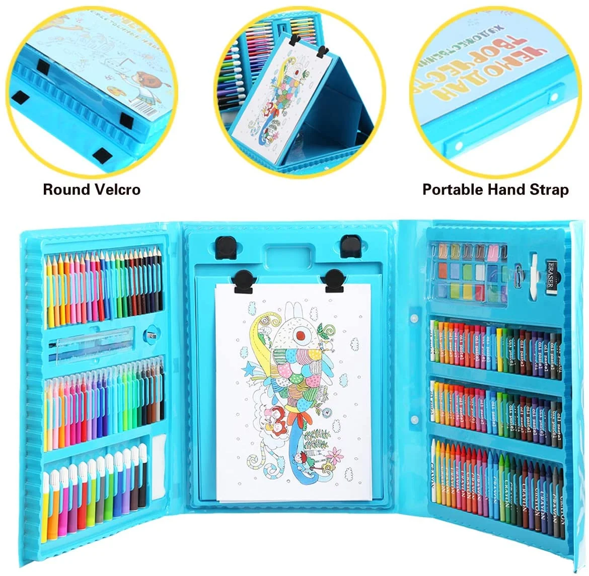Joybox Watercolor Pen Brush Kids 208 pcs stationery set for drawing and creativity Painting Arts And Crafts Sets For Kids